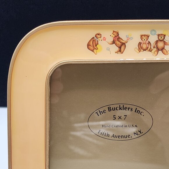 Bucklers Inc. Fifth Avenue Bear Themed Picture Frame Enamel on Metal 5x7 - Picture 2 of 11